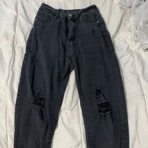 Black denim jeans